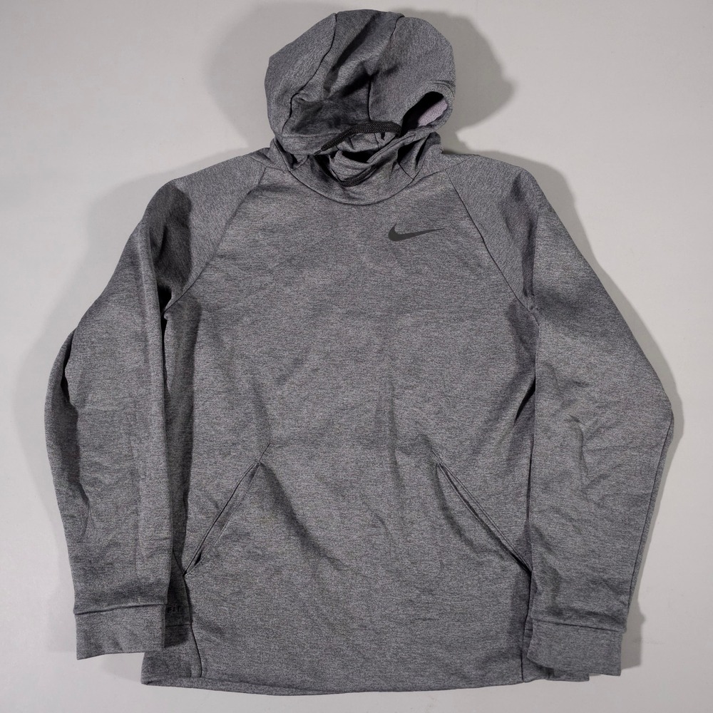 Nike Dri-FIT‎ Hoodie Mens Small Gray Training Pullover Sweatshirt 932022-071